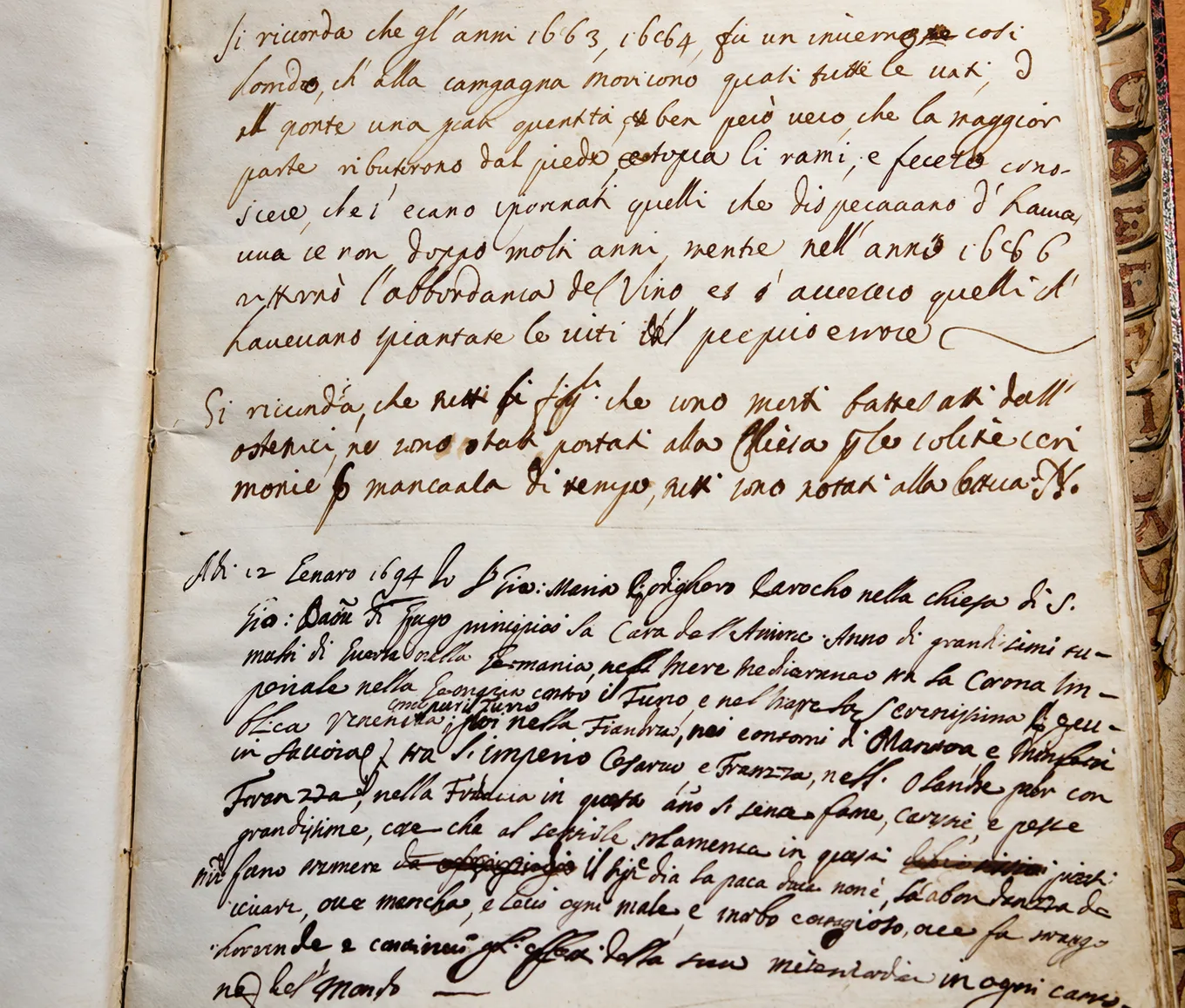 A page of seventeenth-century Italian handwriting in a bound register.
